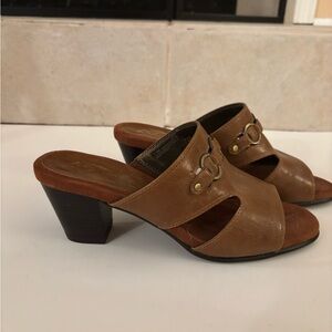 A2 By Aerosoles Brown Heeled Mules